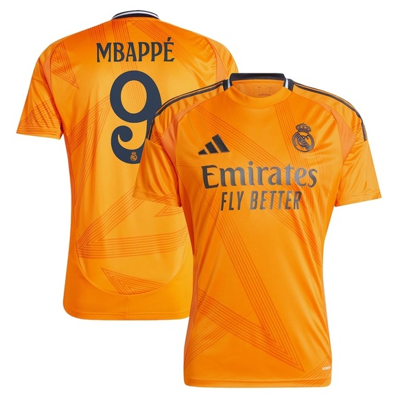 Adidas / Real Madrid / Kylian Mbappé / Away Jersey / 2024-25 / Orange - Picture 1 of 3